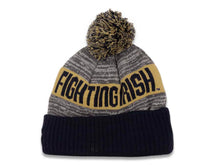 Load image into Gallery viewer, NOTRE DAME Fighting Irish New Era Cuffed Pom 2016 Sideline Knit Hat Team Color Gray/Black/Brown Crown/Cuff Team Color Logo