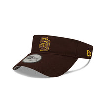 Load image into Gallery viewer, San Diego Padres New Era MLB Adjustable Visor Dark Brown Crown/Visor Dark Brown/Yellow Logo (2022 Batting Practice)