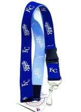 Load image into Gallery viewer, Kansas City Royals MLB 2-Tone Royal Blue/Sky Blue Lanyard with Detachable Buckle