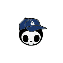 Load image into Gallery viewer, Los Angeles Dodgers MLB White/Black/Royal Blue Skull Toki Doki Lapel Pin