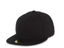 Load image into Gallery viewer, Chicago Cubs New Era MLB 59FIFTY 5950 Fitted Cap Hat Black Crown/Visor Black Logo
