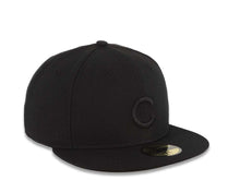 Load image into Gallery viewer, Chicago Cubs New Era MLB 59FIFTY 5950 Fitted Cap Hat Black Crown/Visor Black Logo
