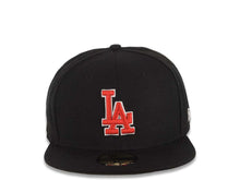 Load image into Gallery viewer, Los Angeles Dodgers New Era MLB 59FIFTY 5950 Fitted Cap Hat Black Crown/Visor Red/White Logo
