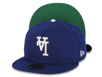 Los Angeles Dodgers New Era MLB 59FIFTY 5950 Fitted Cap Hat Dark Royal Crown/Visor White Upside Down Logo Green UV