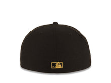 Load image into Gallery viewer, San Diego Padres New Era MLB 59FIFTY 5950 Fitted Cap Hat Black Crown/Visor Metallic Gold Logo 40th Anniversary Side Patch Gray UV
