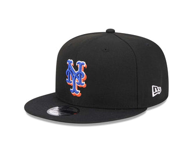 New York Mets New Era MLB 9FIFTY 950 Snapback Cap Hat Black Crown/Visor Team Color Logo Gray UV