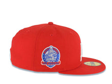Load image into Gallery viewer, Los Angeles Dodgers New Era MLB 59FIFTY 5950 Fitted Cap Hat Red Crown/Visor White Logo With Palm Tree 60th Anniversary Side Patch Pink UV
