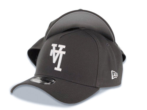 Los Angeles Dodgers New Era MLB 9FORTY 940 Adjustable A-Frame Cap Hat Dark Gray Crown/Visor White Upside Down Logo