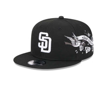 Load image into Gallery viewer, San Diego Padres New Era MLB 9FIFTY 950 Snapback Cap Hat Black Crown/Visor White Logo (City Art)
