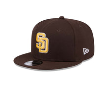 Load image into Gallery viewer, San Diego Padres New Era MLB 9FIFTY 950 Snapback Cap Hat Brown Crown/Visor Team Color Logo (State Outline)
