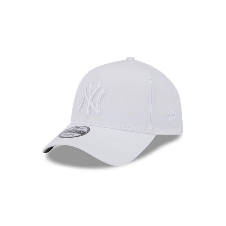 New York Yankees New Era MLB 9FORTY 940 Adjustable A-Frame Cap Hat White Crown/Visor White Logo Gray UV