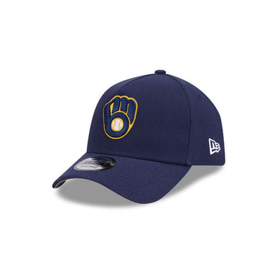 Milwaukee Brewers New Era MLB 9FORTY 940 Adjustable A-Frame Cap Hat Navy Blue Crown/Visor Team Color Logo