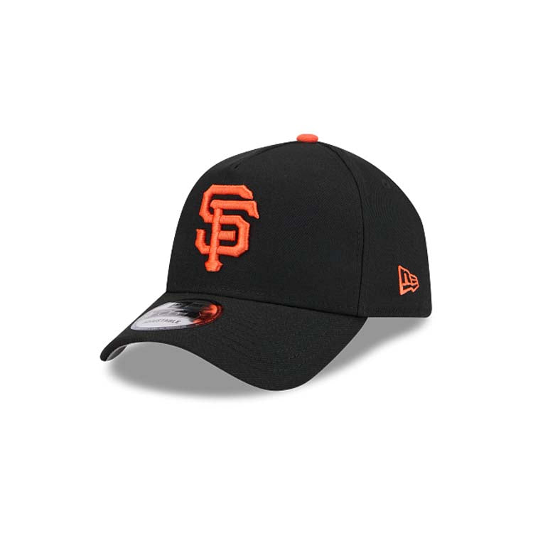 San Francisco Giants New Era MLB 9FORTY 940 Adjustable A-Frame Cap Hat Black Crown/Visor Orange Logo