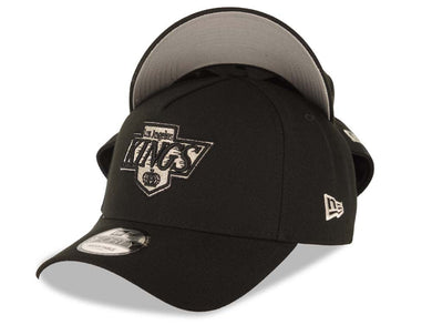 Los Angeles Kings New Era NHL 9FORTY 940 Adjustable A-Frame Cap Hat Black Crown/Visor Team Color Logo Gray UV