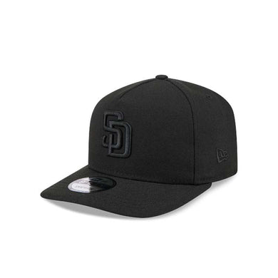 San Diego Padres New Era MLB 9FIFTY 950 Snapback A-Frame Cap Hat Black Crown/Visor Black Logo