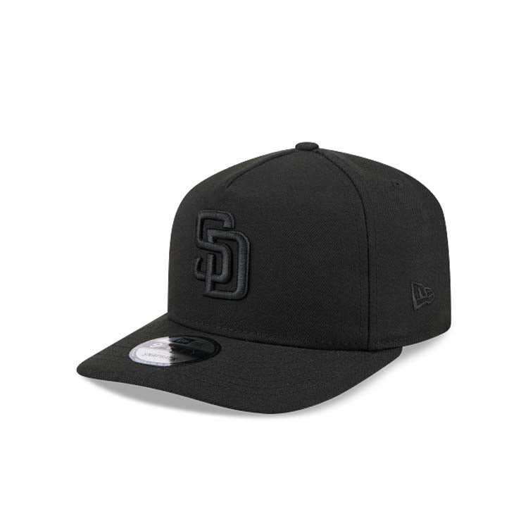 San Diego Padres New Era MLB 9FIFTY 950 Snapback A-Frame Cap Hat Black Crown/Visor Black Logo