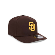 Load image into Gallery viewer, San Diego Padres New Era MLB 9FIFTY 950 Snapback A-Frame Cap Hat Brown Crown/Visor Yellow Logo
