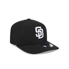 Load image into Gallery viewer, San Diego Padres New Era MLB 9FIFTY 950 Snapback A-Frame Cap Hat Black Crown/Visor White Logo
