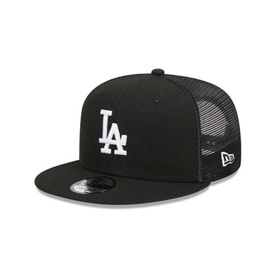 Los Angeles Dodgers New Era MLB 9FIFTY 950 Snapback Trucker/Mesh Cap Hat Black Crown/Visor White Logo