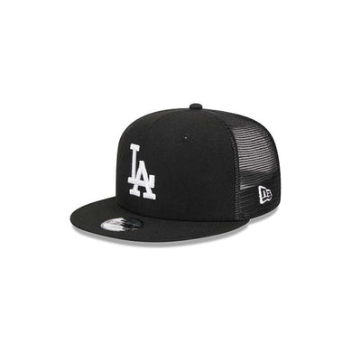 (Youth) Los Angeles Dodgers New Era MLB 9FIFTY 950 Snapback Kid Trucker/Mesh Cap Hat Black Crown/Visor White Logo