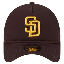 Load image into Gallery viewer, San Diego Padres New Era MLB 9FORTY 940 Adjustable A-Frame Mesh/Trucker Cap Hat Brown Crown/Visor Brown Logo
