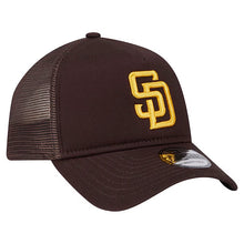 Load image into Gallery viewer, San Diego Padres New Era MLB 9FORTY 940 Adjustable A-Frame Mesh/Trucker Cap Hat Brown Crown/Visor Brown Logo
