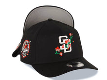 Load image into Gallery viewer, San Diego Padres New Era MLB 9FORTY 940 Adjustable A-Frame Cap Hat Black Crown/Visor White/Red With Rose Logo 40th Anniversary Side Patch Gray UV
