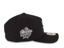 Load image into Gallery viewer, San Diego Padres New Era MLB 9FORTY 940 Adjustable A-Frame Cap Hat Navy Blue Crown/Visor White/Sky Blue With Rose Logo 1998 World Series Side Patch Gray UV
