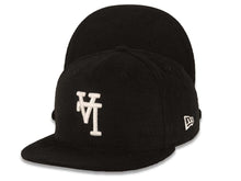 Load image into Gallery viewer, (Corduroy) Los Angeles Dodgers New Era MLB 59FIFTY 5950 Fitted Cap Hat Black Crown/Visor White Upside Down Logo Black UV
