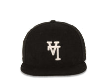 Load image into Gallery viewer, (Corduroy) Los Angeles Dodgers New Era MLB 59FIFTY 5950 Fitted Cap Hat Black Crown/Visor White Upside Down Logo Black UV
