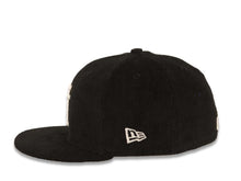 Load image into Gallery viewer, (Corduroy) Los Angeles Dodgers New Era MLB 59FIFTY 5950 Fitted Cap Hat Black Crown/Visor White Upside Down Logo Black UV
