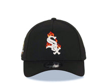 Load image into Gallery viewer, Chicago White Sox New Era MLB 9FORTY 940 Adjustable A-Frame Cap Hat Black Crown/Visor White with Fire/Flame Logo World Series Champions Side Patch
