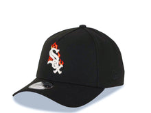 Load image into Gallery viewer, Chicago White Sox New Era MLB 9FORTY 940 Adjustable A-Frame Cap Hat Black Crown/Visor White with Fire/Flame Logo World Series Champions Side Patch
