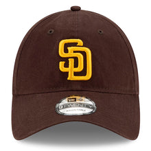 Load image into Gallery viewer, San Diego Padres New Era MLB 9TWENTY 920 Adjustable Cap Hat Brown Crown/Visor Yellow Logo 2024 Post Season Side Patch
