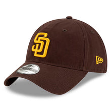 Load image into Gallery viewer, San Diego Padres New Era MLB 9TWENTY 920 Adjustable Cap Hat Brown Crown/Visor Yellow Logo 2024 Post Season Side Patch
