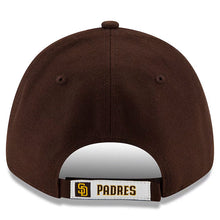 Load image into Gallery viewer, San Diego Padres New Era MLB 9FORTY 940 Adjustable Cap Hat Dark Brown Crown/Visor Team Color Logo 2024 Post Season Postseason Side Patch
