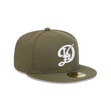 Load image into Gallery viewer, Los Angeles Dodgers New Era MLB 59FIFTY 5950 Fitted Cap Hat Olive Green Crown/Visor White Logo (2024 City Connect) 
