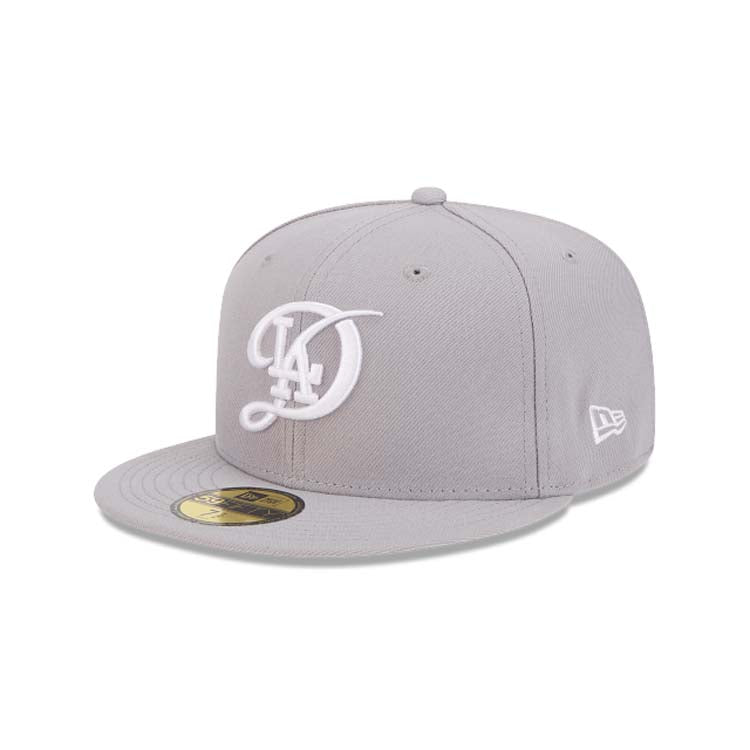 Los Angeles Dodgers New Era MLB 59FIFTY 5950 Fitted Cap Hat Gray Crown/Visor White Logo (2024 City Connect)