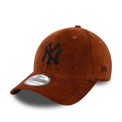 (Corduroy) New York Yankees New Era MLB 39THIRTY 3930 Flexfit Cap Hat Dark Orange Crown/Visor Black Logo