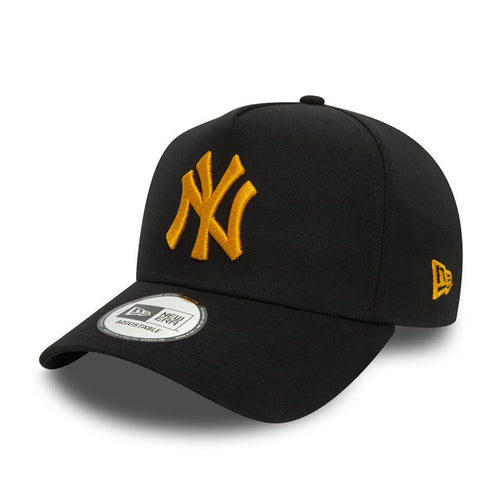 New York Yankees New Era MLB 9FORTY 940 Adjustable A-Frame Cap Hat Black Crown/Visor Yellow Logo
