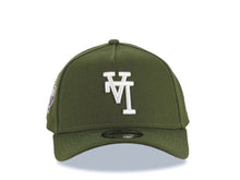 Load image into Gallery viewer, Los Angeles Dodgers New Era MLB 9FORTY 940 Adjustable A-Frame Cap Hat Olive Green Crown/Visor White Upside Down Logo Stadium Side Patch Gray UV
