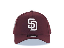 Load image into Gallery viewer, San Diego Padres New Era MLB 9FORTY 940 Adjustable A-Frame Cap Hat Maroon Crown/Visor White Logo 25th Anniversary Side Patch Gray UV
