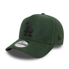 Load image into Gallery viewer, (Suede) Los Angeles Dodgers New Era MLB 9FORTY 940 Adjustable A-Frame Cap Hat Dark Green Crown/Visor Black Logo
