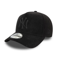 Load image into Gallery viewer, (Suede) New York Yankees New Era MLB 9FORTY 940 Adjustable A-Frame Cap Hat Black Crown/Visor Black Logo
