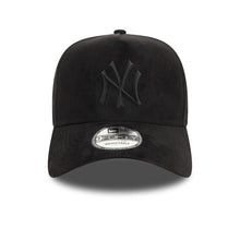 Load image into Gallery viewer, (Suede) New York Yankees New Era MLB 9FORTY 940 Adjustable A-Frame Cap Hat Black Crown/Visor Black Logo

