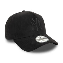 Load image into Gallery viewer, (Suede) New York Yankees New Era MLB 9FORTY 940 Adjustable A-Frame Cap Hat Black Crown/Visor Black Logo
