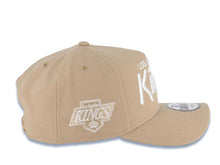 Load image into Gallery viewer, Los Angeles Kings New Era NHL 9FORTY 940 Adjustable A-Frame Cap Hat Khaki Crown/Visor White Text/Script Logo Gray UV
