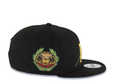 Load image into Gallery viewer, Los Angeles Dodgers New Era MLB 9FIFTY 950 Snapback Cap Hat Black Crown/Visor Metallic Gold/Red Logo With Rose World Series Side Patch
