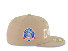 Load image into Gallery viewer, Los Angeles Dodgers New Era MLB 59FIFTY 5950 Fitted Cap Hat Khaki Crown/Visor White Logo 60th Anniversary Side Patch Gray UV
