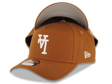 Los Angeles Dodgers New Era MLB 9FORTY 940 Adjustable A-Frame Cap Hat Brown Crown/Visor White Upside Down Logo